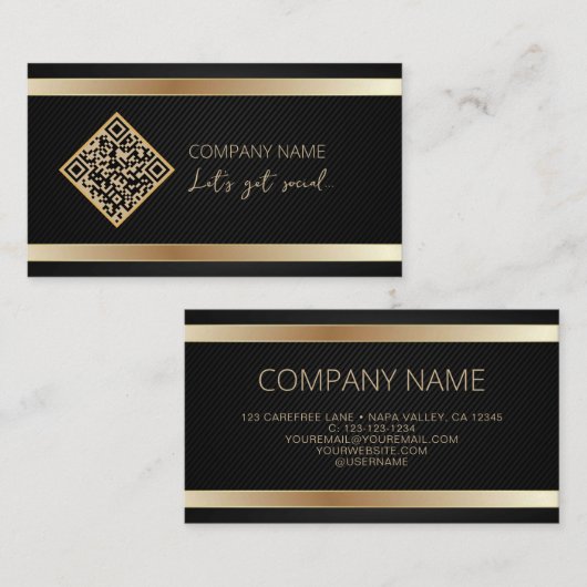 Laat sociale sociale media QR-code halen Visitekaartje (Voorkant / Achterkant)