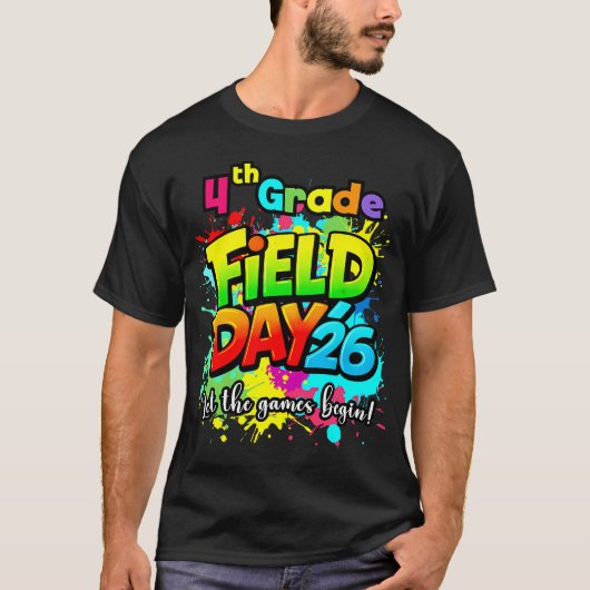 Laat Spelen Begin Vierde 4e Klas Velddag 2026 T-shirt (Voorkant)