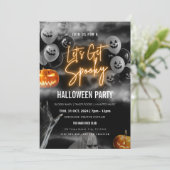Laat Spooky Halloween Party Uitnodiging krijgen (Staand voorkant)