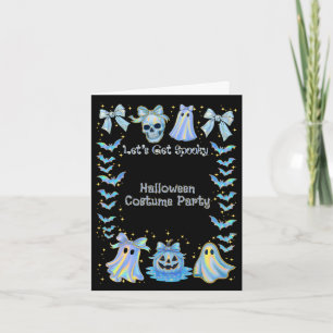 Laat Spooky Kinder Halloween Gevouwen Uitnodiging