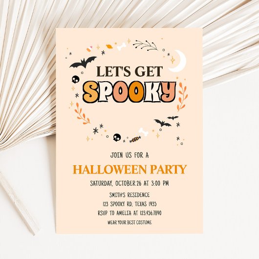 Laat Spooky Schattigee Halloween Party Kaart