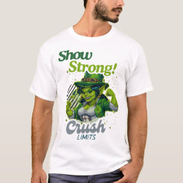 Laat Sterk Zien! Verpletter Grenzen Groene Kobold  T-shirt