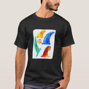 Laat Surf Fins kleurrijke Skegs gaan T-shirt