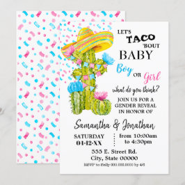 Laat taco over baby gender cactus onthullen kaart