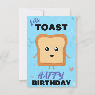 Laat toast Blue Happy Birthday wenskaart Bedankkaart