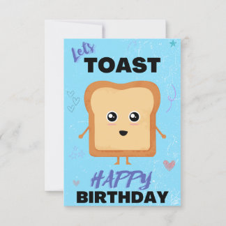 Laat toast Blue Happy Birthday wenskaart Bedankkaart