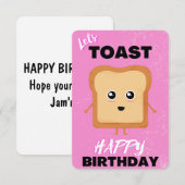 Laat toast Plain Pink Happy Birthday wenskaart Bedankkaart (Voorkant / Achterkant)