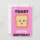 Laat toast Plain Pink Happy Birthday wenskaart Bedankkaart (Voorkant)