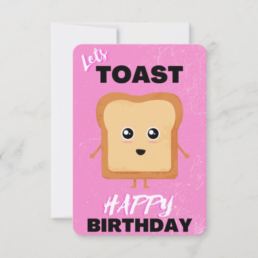 Laat toast Plain Pink Happy Birthday wenskaart Bedankkaart (Voorkant)