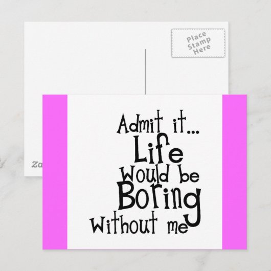 LAAT TOE HET LEVEN BORING ZONDER GRAPPIGE LACH MEE BRIEFKAART (Voorkant / Achterkant)