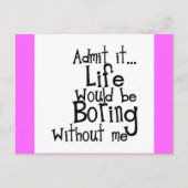 LAAT TOE HET LEVEN BORING ZONDER GRAPPIGE LACH MEE BRIEFKAART (Voorkant)