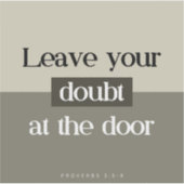 Laat twijfel aan de deur - Bijbelvers Sticker (Voorkant)