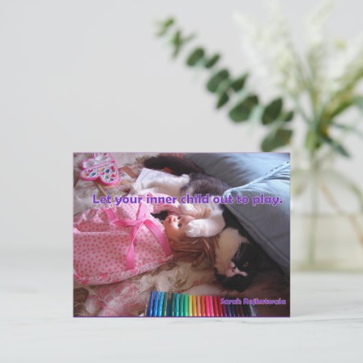 Laat uw binnenste kind het Briefkaart van het Kat (Staand voorkant)