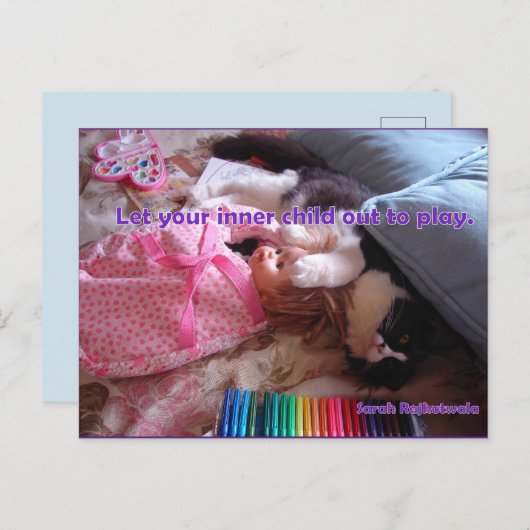 Laat uw binnenste kind het Briefkaart van het Kat  (Voorkant / Achterkant)