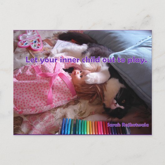 Laat uw binnenste kind het Briefkaart van het Kat  (Voorkant)