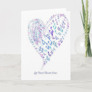 Laat Uw die Hart zingen - Hart van muzieknoten Kaart