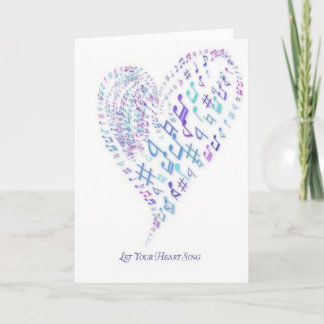 Laat Uw die Hart zingen - Hart van muzieknoten Kaart