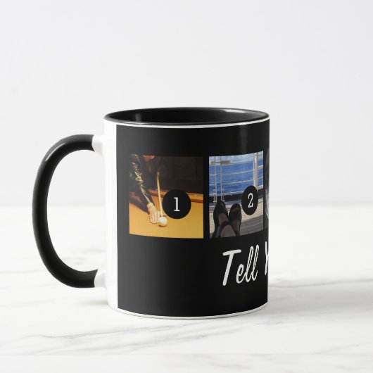 Laat uw eigen foto uw verhaal over 5 afbeeldingen  mok (Links)