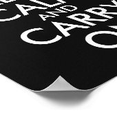 Laat uw eigen zwart kalm houden en voer door poster (Hoek)