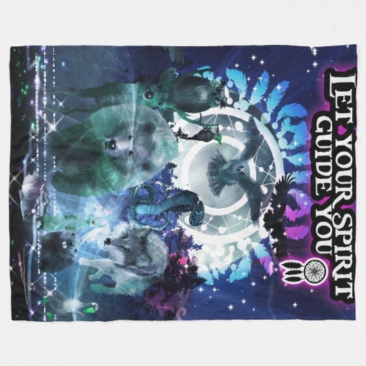 Laat uw gedistilleerde gids u (blauw) fleece deken (Voorkant (Horizontaal))