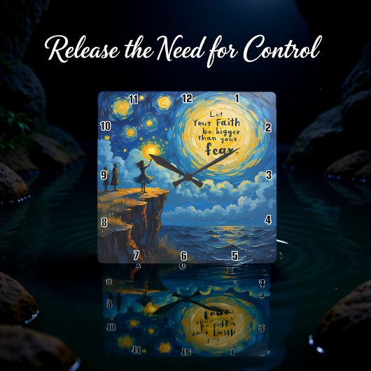 Laat uw geloof groter zijn dan uw vrees vierkante klok