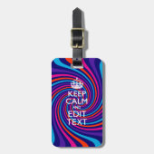 Laat uw Gezegde voor 'Keep Calm' op een meerkleuri Bagagelabel (Voorkant verticaal)