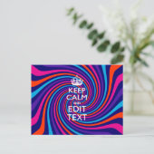 Laat uw Gezegde voor 'Keep Calm' op een meerkleuri Briefkaart (Staand voorkant)