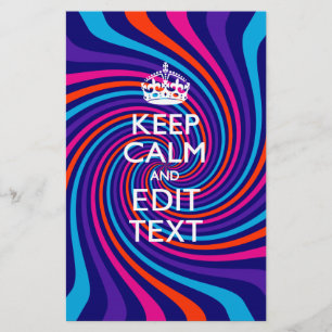 Laat uw Gezegde voor 'Keep Calm' op een meerkleuri Briefpapier