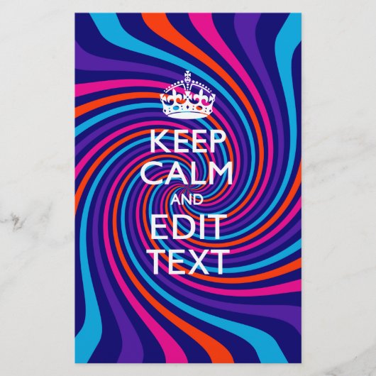 Laat uw Gezegde voor 'Keep Calm' op een meerkleuri Briefpapier (Voorkant)