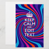 Laat uw Gezegde voor 'Keep Calm' op een meerkleuri Briefpapier (Voorkant / Achterkant)