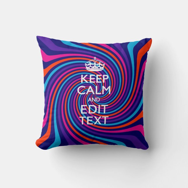 Laat uw Gezegde voor 'Keep Calm' op een meerkleuri Kussen (Voorkant)