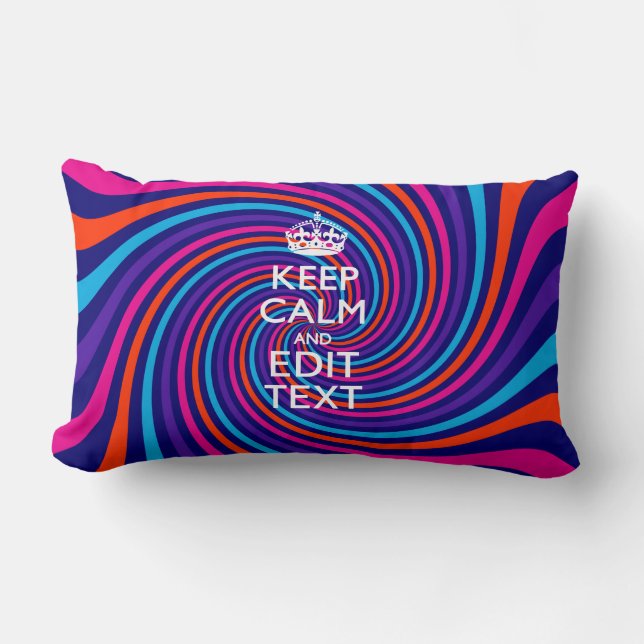 Laat uw Gezegde voor 'Keep Calm' op een meerkleuri Kussen (Voorkant)