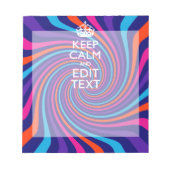 Laat uw Gezegde voor 'Keep Calm' op een meerkleuri Notitieblok (Voorkant)