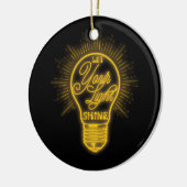 Laat uw gloeilamp grafisch u stralen keramisch ornament (Links)