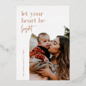 Laat uw hart licht zijn folie feestdagenkaart (Voorkant)