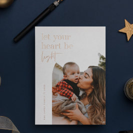 Laat uw hart licht zijn folie feestdagenkaart