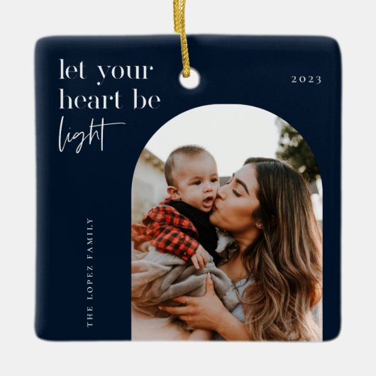 Laat uw hart lichtboogfoto zijn keramisch ornament (Voorkant)