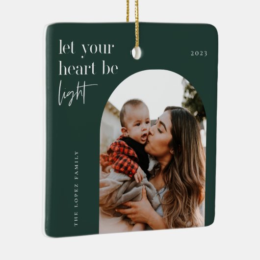 Laat uw hart lichtboogfoto zijn keramisch ornament (Rechts)