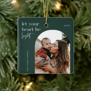 Laat uw hart lichtboogfoto zijn keramisch ornament