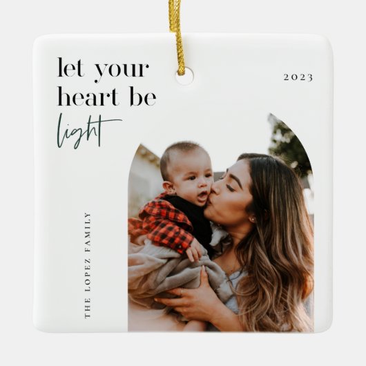 Laat uw hart lichtboogfoto zijn keramisch ornament (Voorkant)