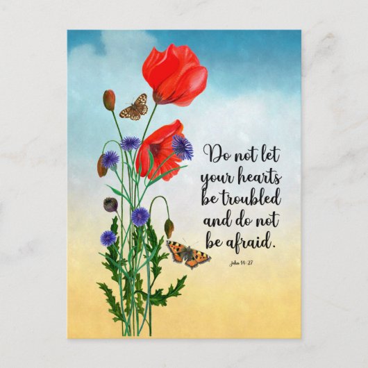 Laat uw hart niet in de war zijn briefkaart (Voorkant)