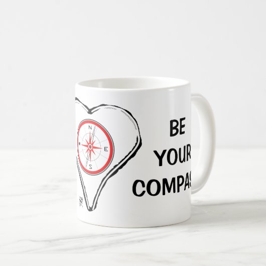 Laat uw hart uw kompas v1-6-1 zijn koffiemok (Voorkant rechts)