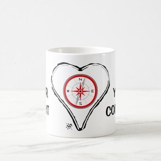 Laat uw hart uw kompas v1-6-1 zijn koffiemok (Center)