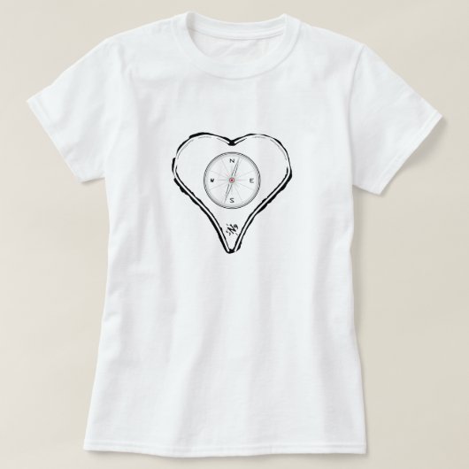 Laat uw hart uw kompas zijn v0 t-shirt (Design voorkant)