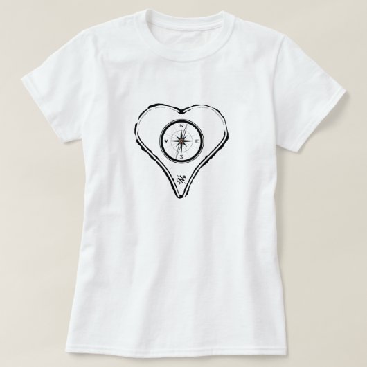 Laat uw hart uw kompas zijn v1 t-shirt (Design voorkant)