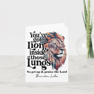 Laat uw leeuw uit Brandon Lake Merch Jezus prijzen Kaart