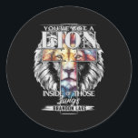 Laat uw leeuw uit Brandon Lake Merch Jezus prijzen Ronde Sticker<br><div class="desc">Laat uw leeuw uit Brandon Lake Merch Jezus prijzen</div>