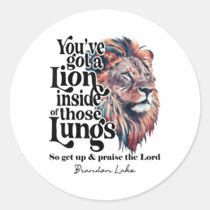 Laat uw leeuw uit Brandon Lake Merch Jezus prijzen Ronde Sticker