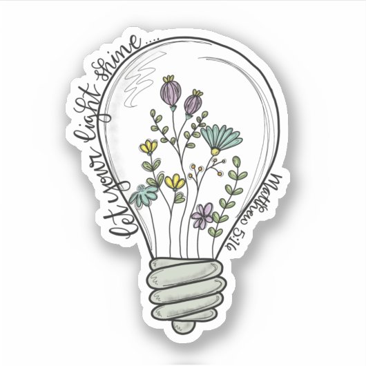 Laat uw licht Aangepast-besnoeiing Vinyl Sticker s (Voorkant)