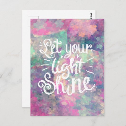 Laat uw Licht Citaat van de Licht - Abstracte Wate Briefkaart (Voorkant / Achterkant)
